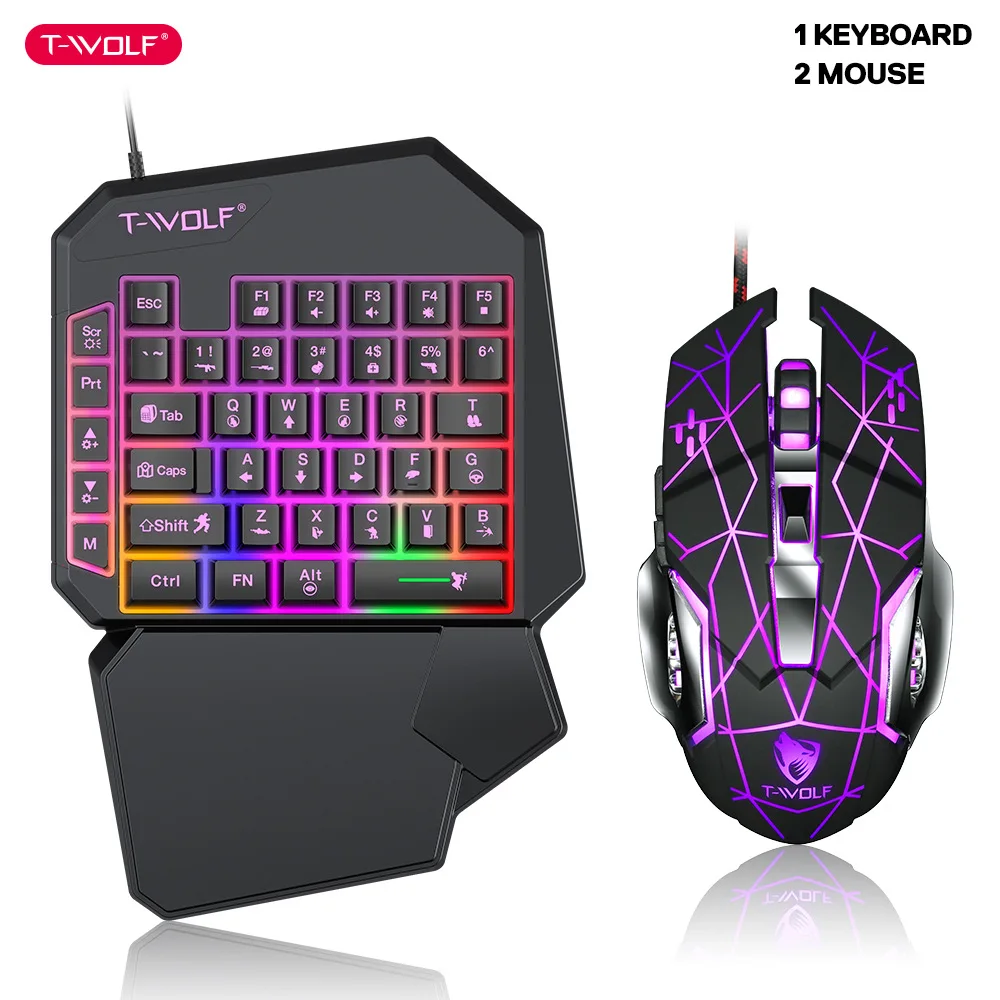 Pc Gaming Kit - T-WOLF TF900 One Handed Keyboard Throne