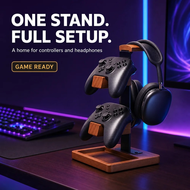 Wooden Headphone Stand Gaming  - Pc Gaming Earphones recension och pris