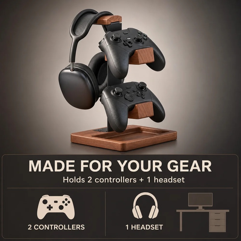 Wooden Headphone Stand Gaming  - Pc Gaming Earphones recension och pris