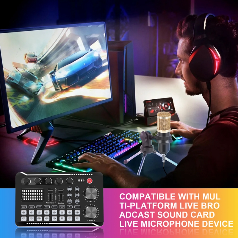 F998 Sound Card Kit,BM-800 Mic - Pc Gaming Kit recension och pris
