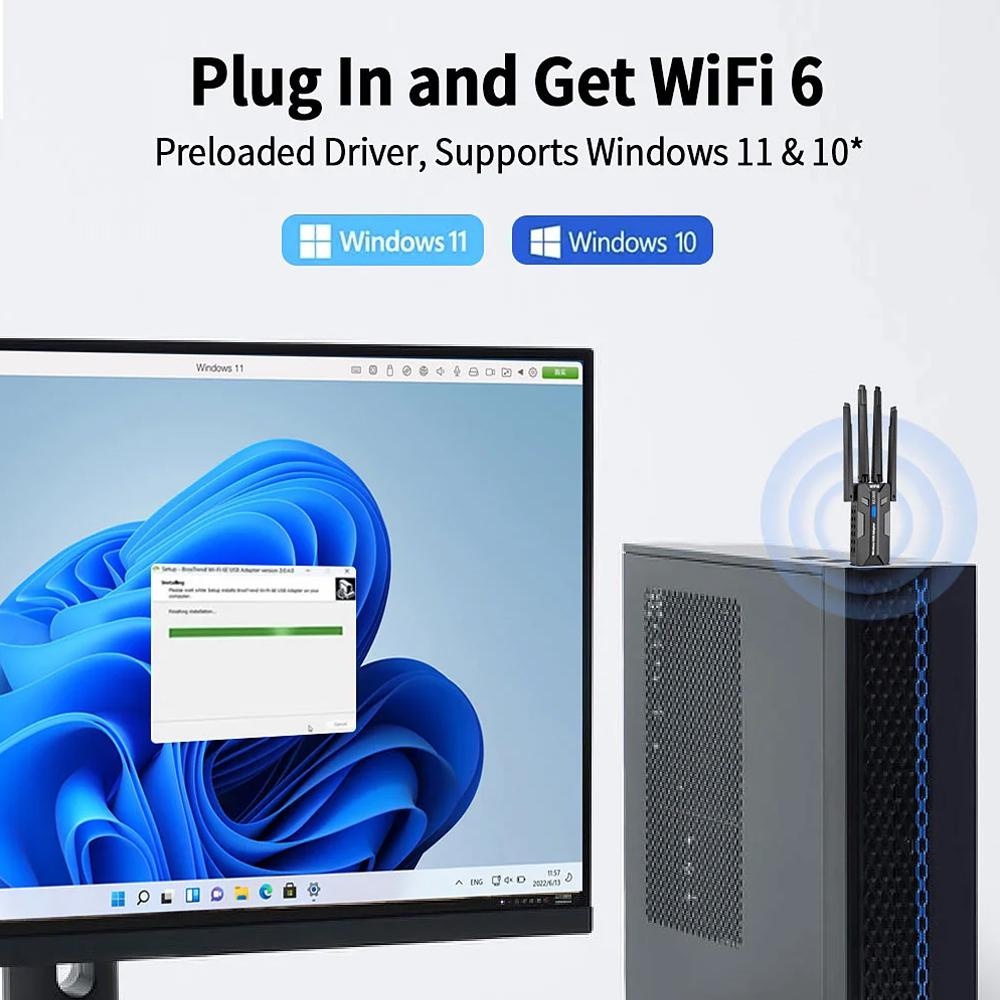 WiFi 6 USB 3 0 Adapter 1800 Mb - Pc Gaming Second recension och pris